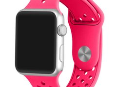 Curea iUni compatibila cu Apple Watch 1/2/3/4/5/6/7, 42mm, Silicon Sport, Pink